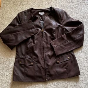 JM Collection EUC Faux Leather Jacket size 12